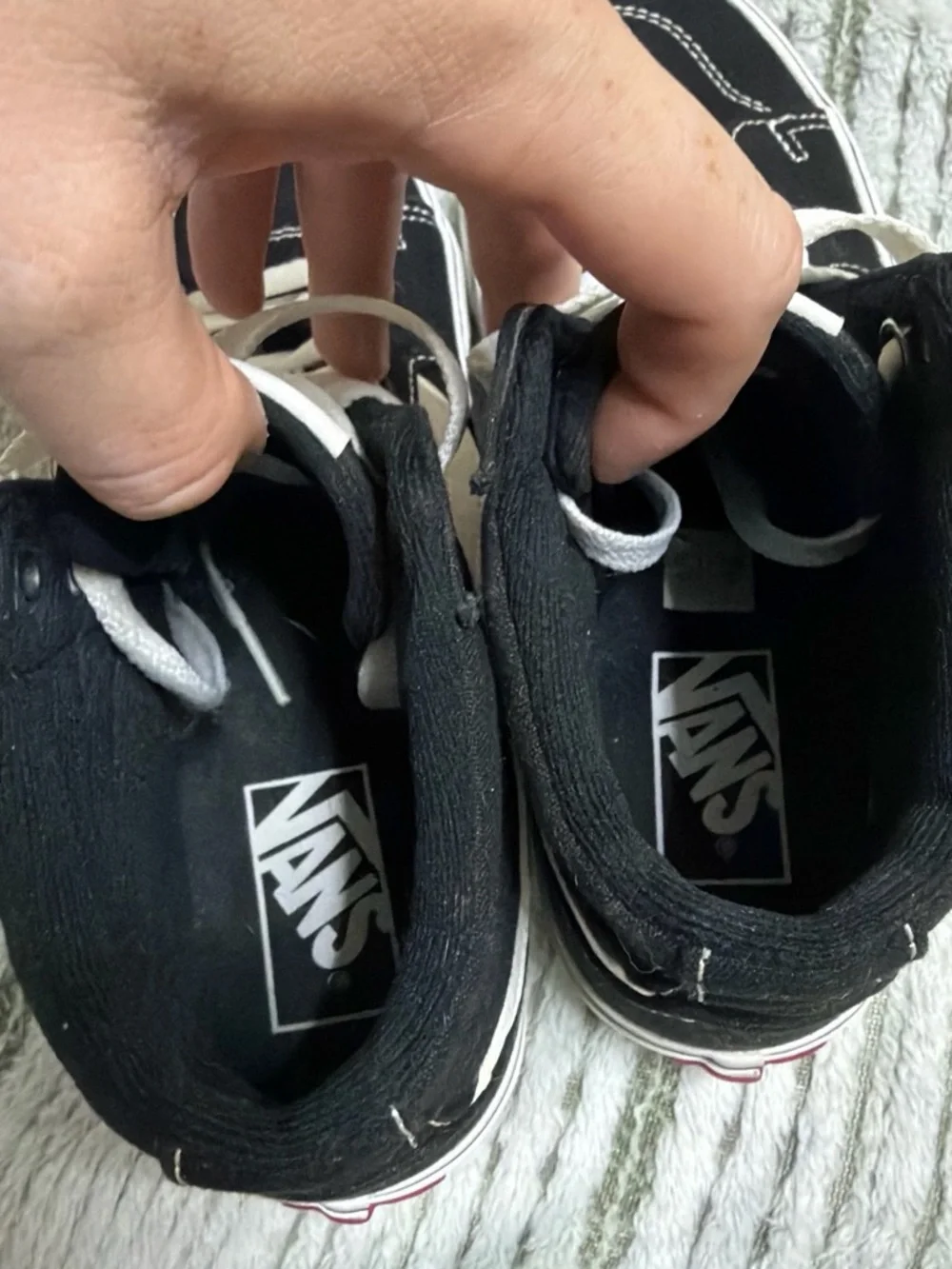 Vans Black and White High-Top Skate Sneakers